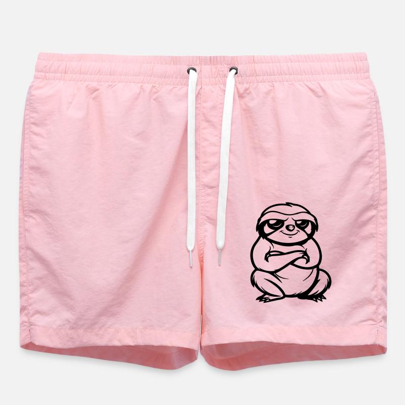 Sloth Comic - Swim Trunks - pink
