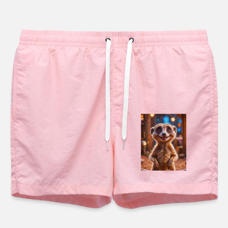 animaux africains super mignons – Meerkat - Short de bain - rose