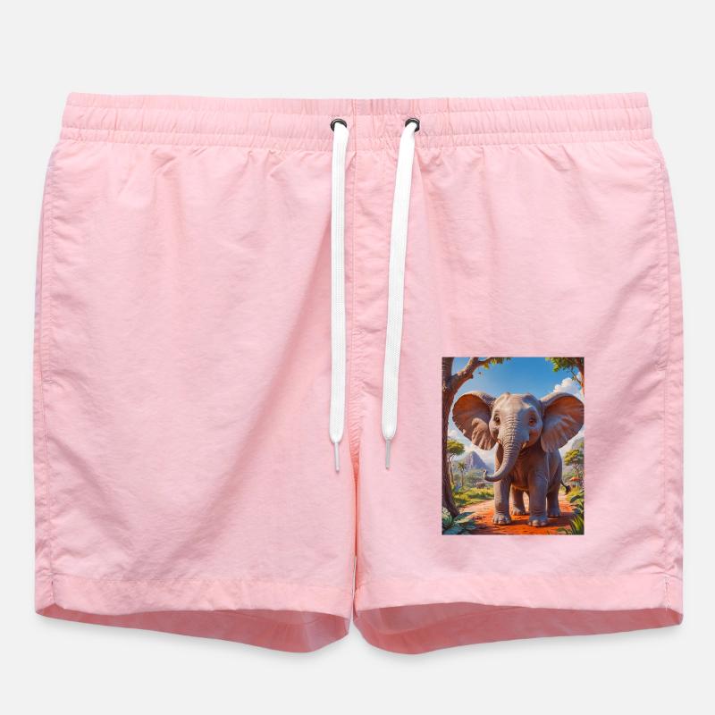 Animaux africains super mignons – éléphant - Short de bain - rose