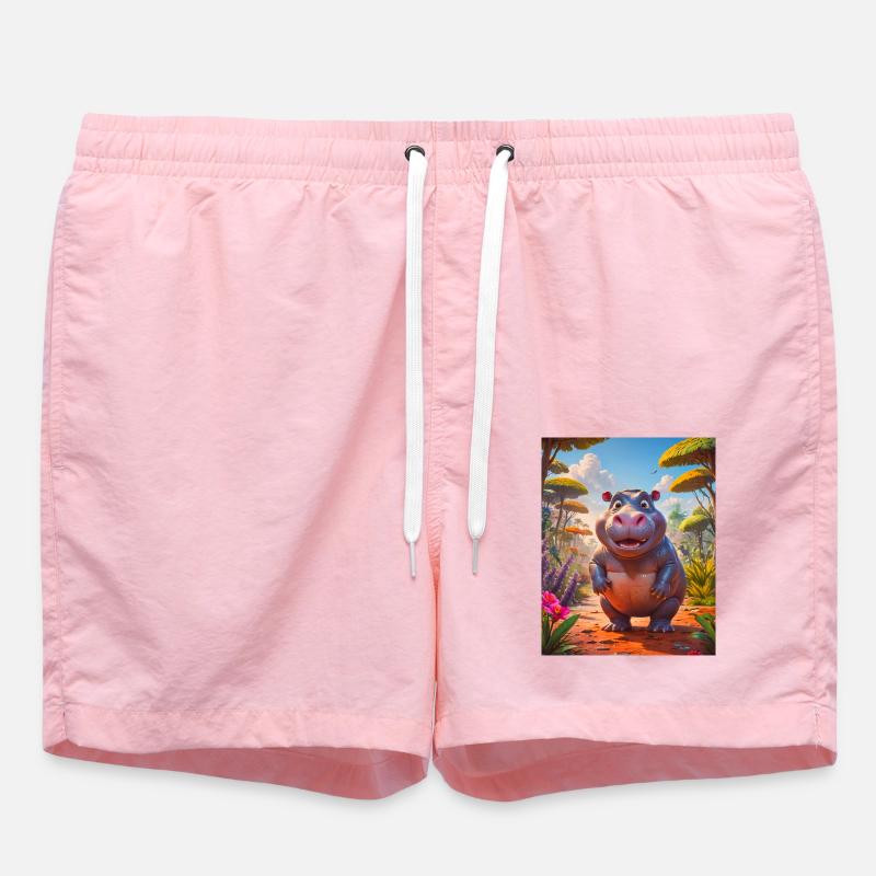 animaux africains super mignons – Hippopotame - Short de bain - rose