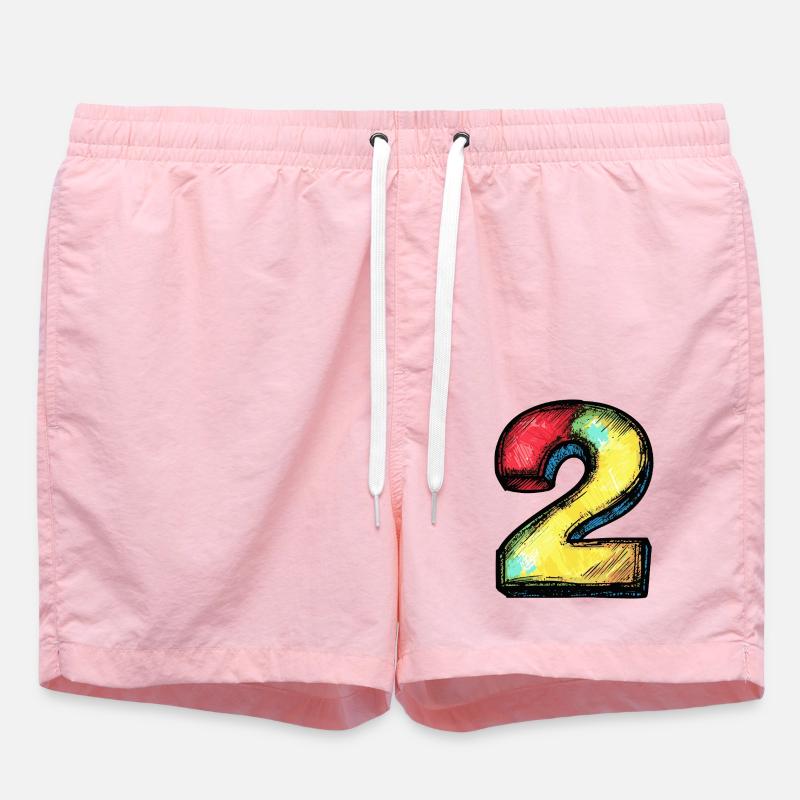 2 Number symbol - Swim Trunks - pink
