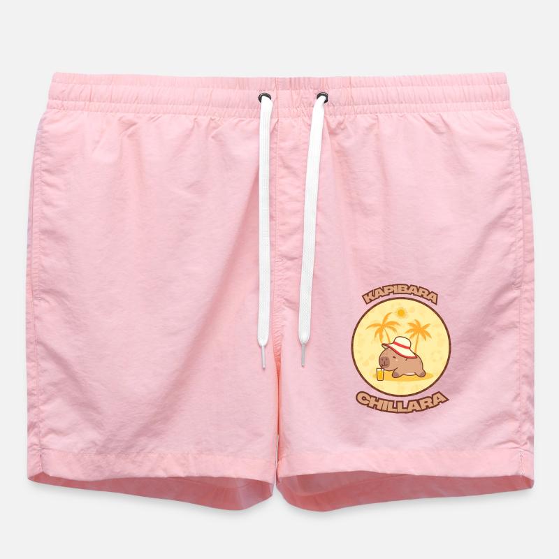 Capybara chillara - Badeshorts - Pink