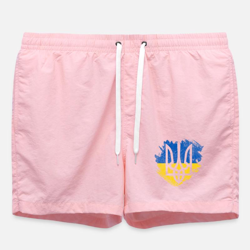 Drapeau trident ukrainien Brush - Short de bain - rose