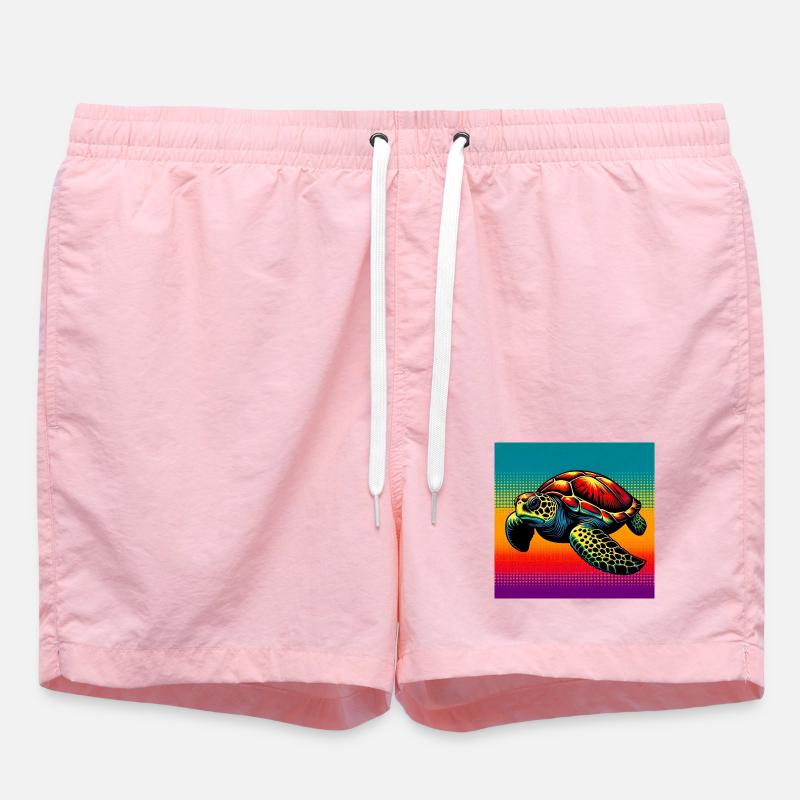 turtle - Swim Trunks - pink