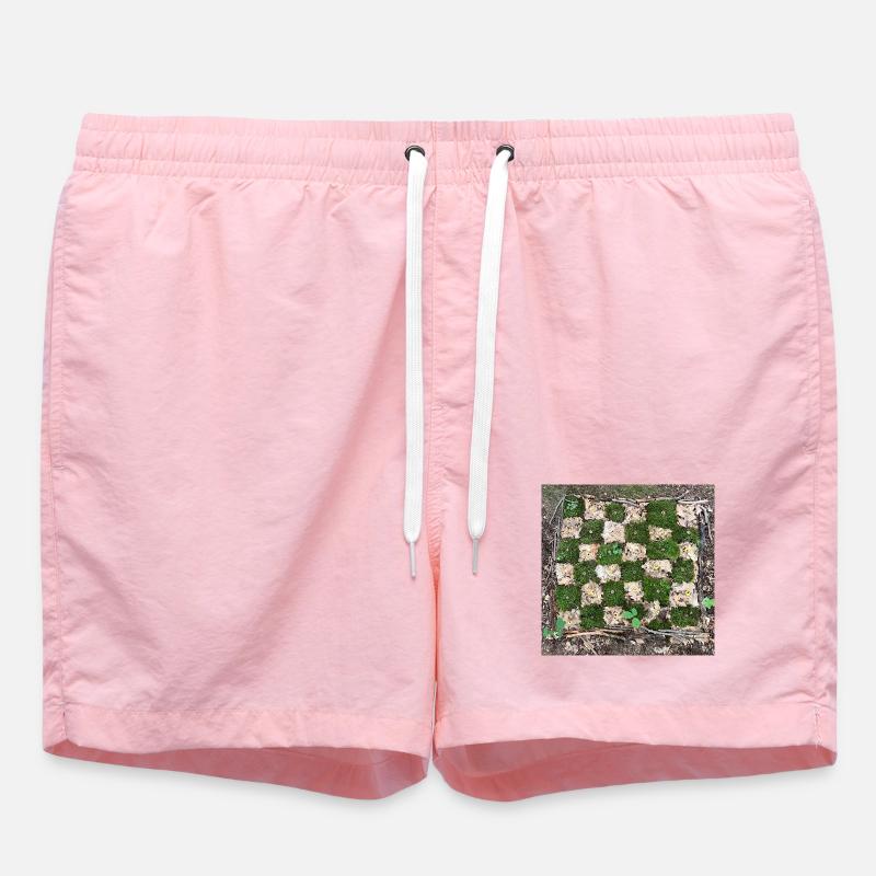 Forest Plants Pattern Design - Swim Trunks - pink