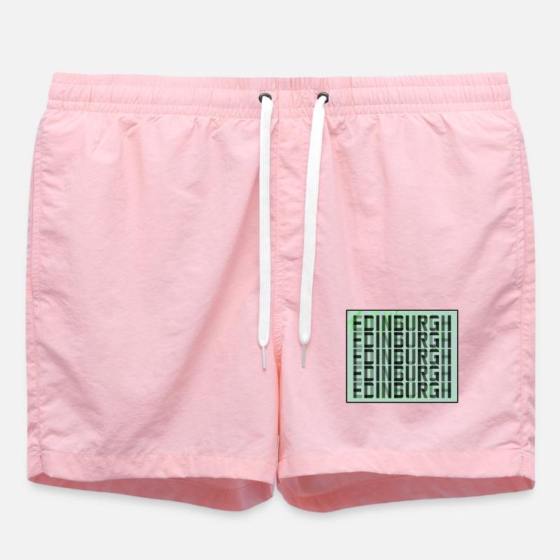 Edinburgh Grid Pattern - Swim Trunks - pink