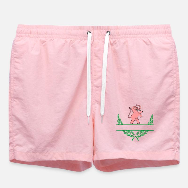 Éléphant rose avec espace de noms - Short de bain - rose