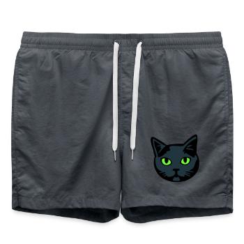 Graue Katze / Kater "Britisch Kurzhaar" - Badeshorts -  - Vorne