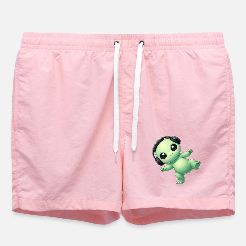 Alieno alieno con cuffie Techno Dancing - Costume a pantaloncino - rosa
