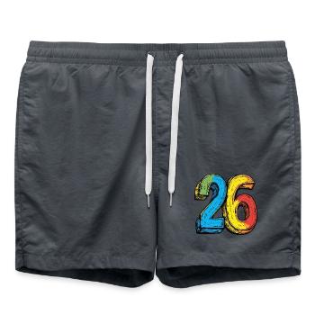 26 Zahl Bunt - Badeshorts -  - Vorne