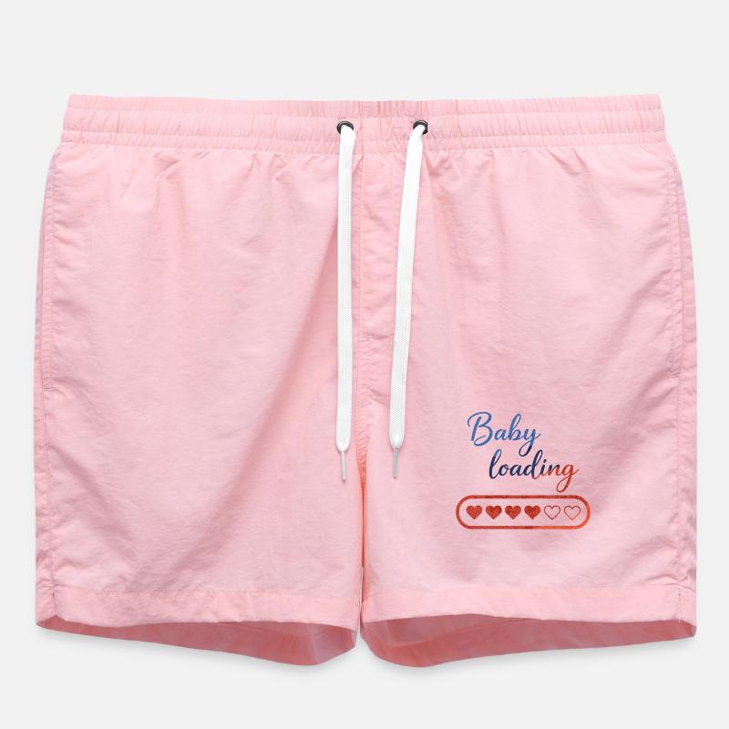 Baby Loading: Herz-Countdown - Badeshorts - Pink