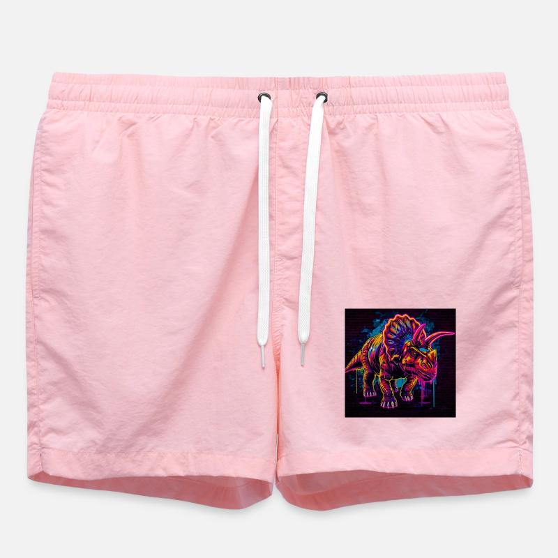 Graffiti Tricératops néon - Short de bain - rose
