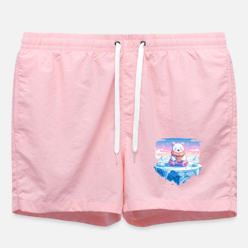 Polarlicht-Bär auf Eis - Badeshorts - Pink