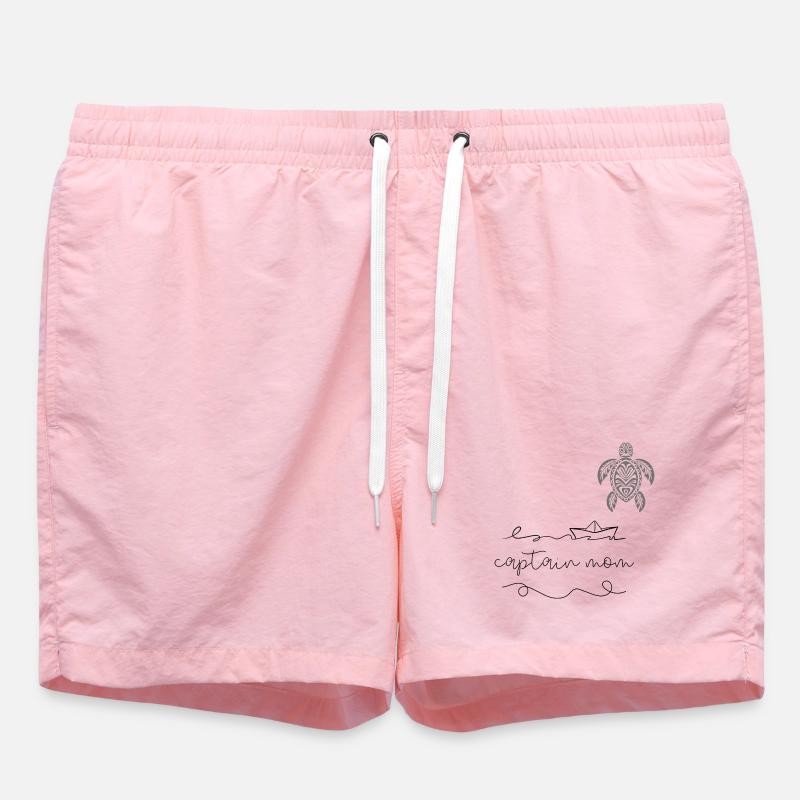 Engraved Tribal Turtle - Swim Trunks - pink
