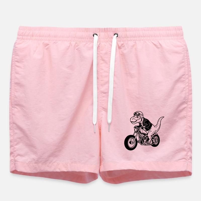 Motorrad-Dino - Badeshorts - Pink