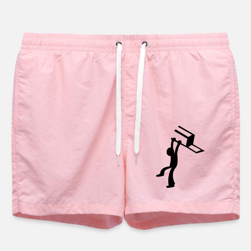 BAR Kampf, Mensch, Mann wirft einen Stuhl - Badeshorts - Pink