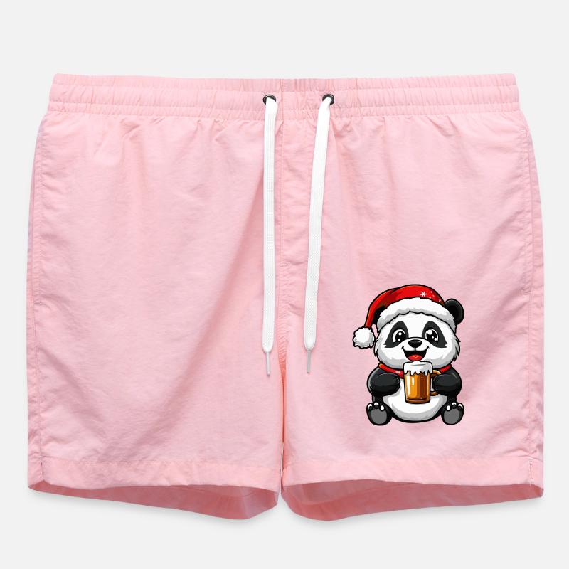 Panda Bière Noël - Short de bain - rose