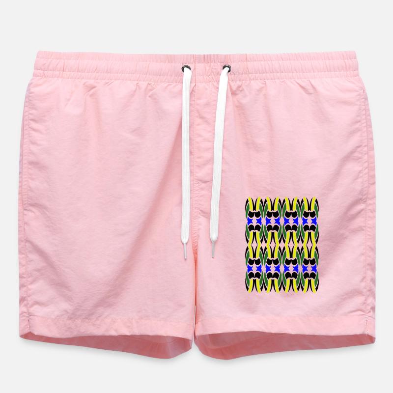 Unique Multicolor design - Swim Trunks - pink