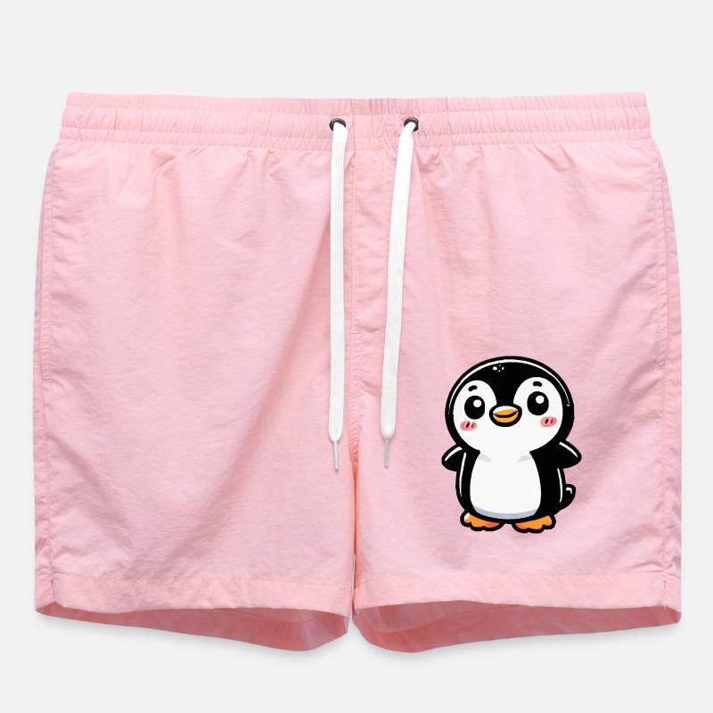 Penguin Comic - Swim Trunks - pink