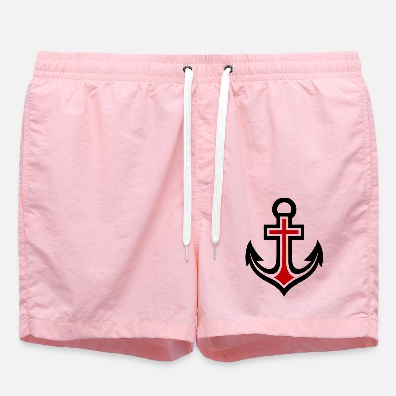 Icône de croix d’ancre - Short de bain - rose