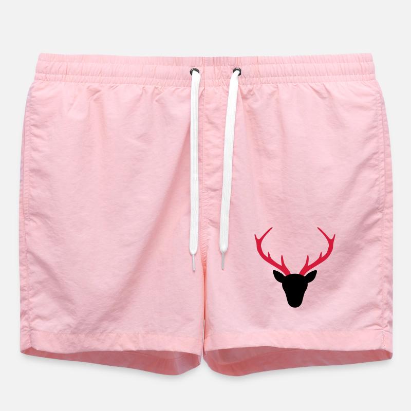 Deer antler hunter gift - Swim Trunks - pink