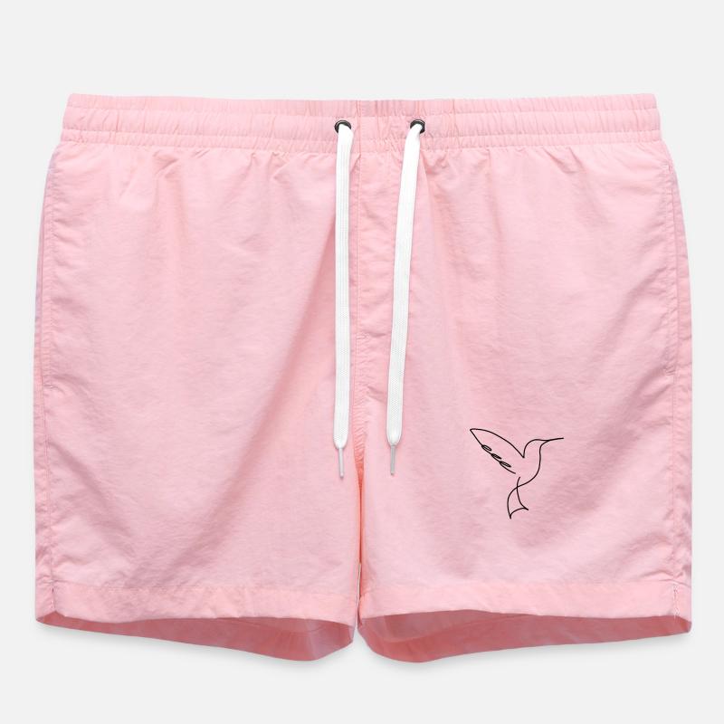 Silhouette de colibri - Simple design naturel - Short de bain - rose