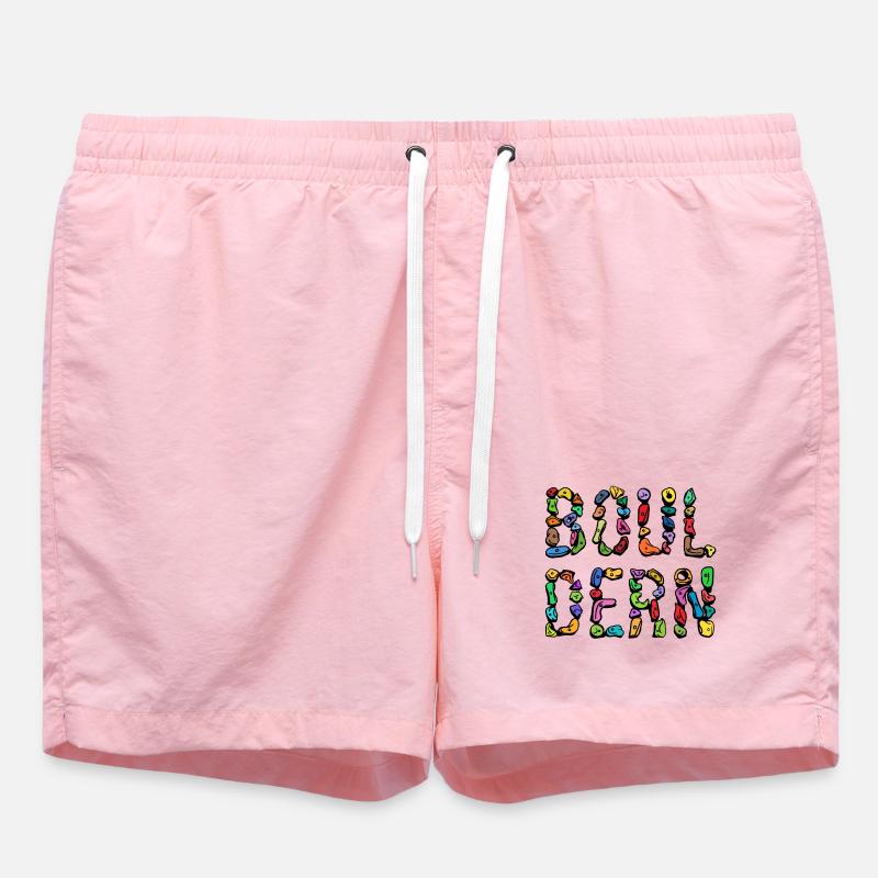 Bouldering boulder climbing scripture mountaineering - Swim Trunks - pink