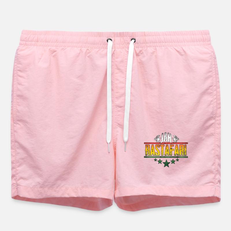 Jah Rastafari Affirmation Design - Badeshorts - Pink