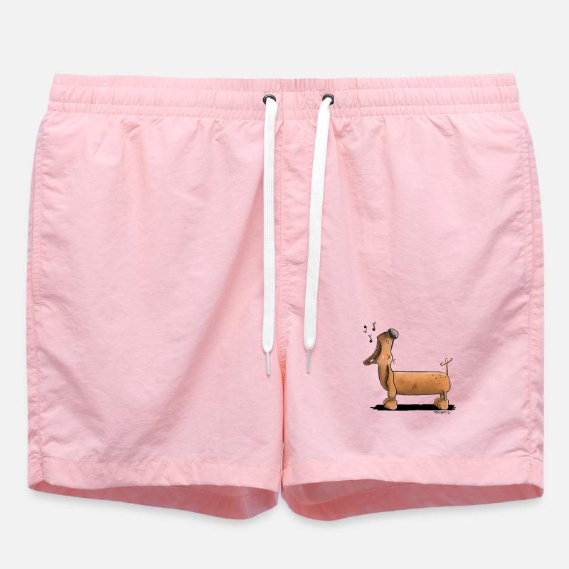 Crier Dachshund - Teckel - Bande Dessinée - Short de bain - rose