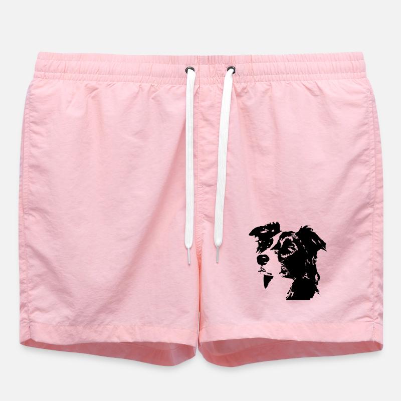 Border Collie Head - Short de bain - rose