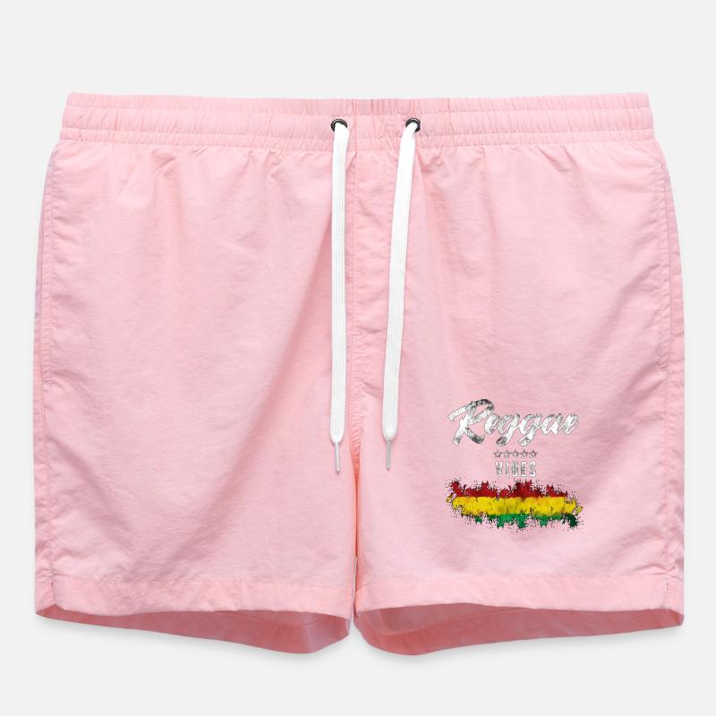 Reggae Vibes Noir Imprimé Cascade - Short de bain - rose