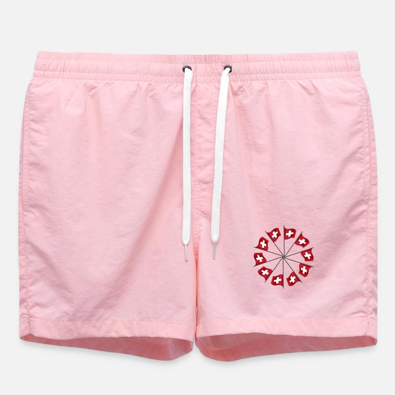 Schweizerfahnen | Swiss flags - Badeshorts - Pink