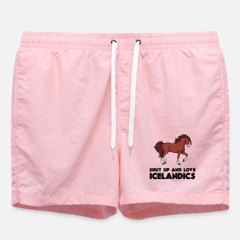 Cool Islandpferde Statement Pferdeliebe Isländer - Badeshorts - Pink