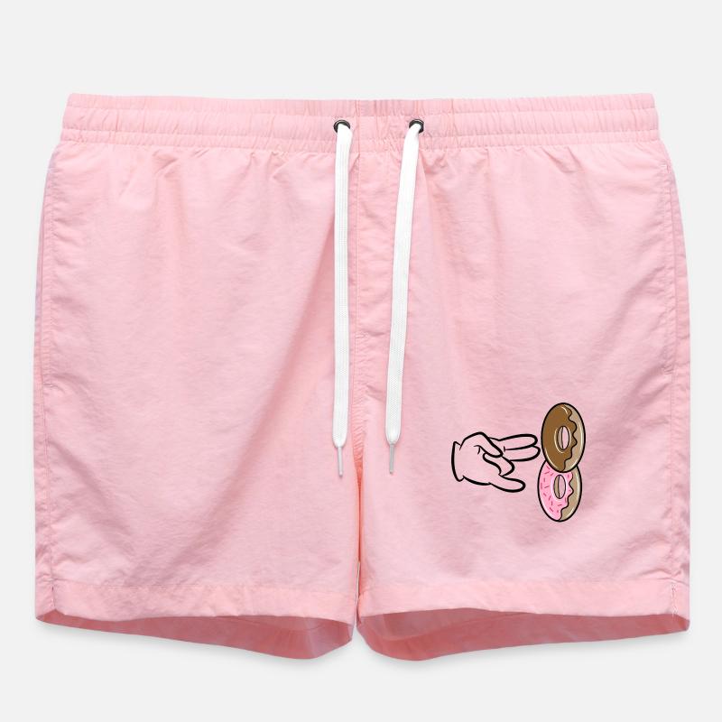 Dessert Sweets Snacking Donut Snacking - Swim Trunks - pink