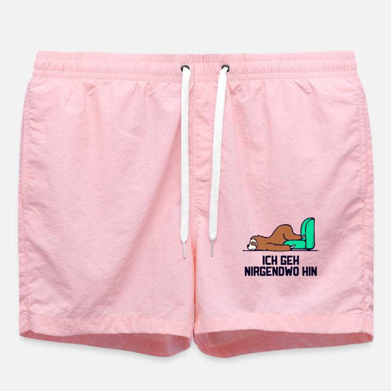 Säugetier Tier faultier Statement Langschläfer - Badeshorts - Pink
