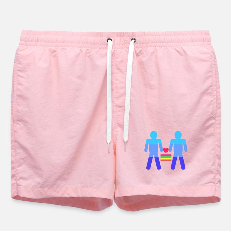 Herz Lgbt Gleichgeschlechtliche Ehe Regenbogen - Badeshorts - Pink