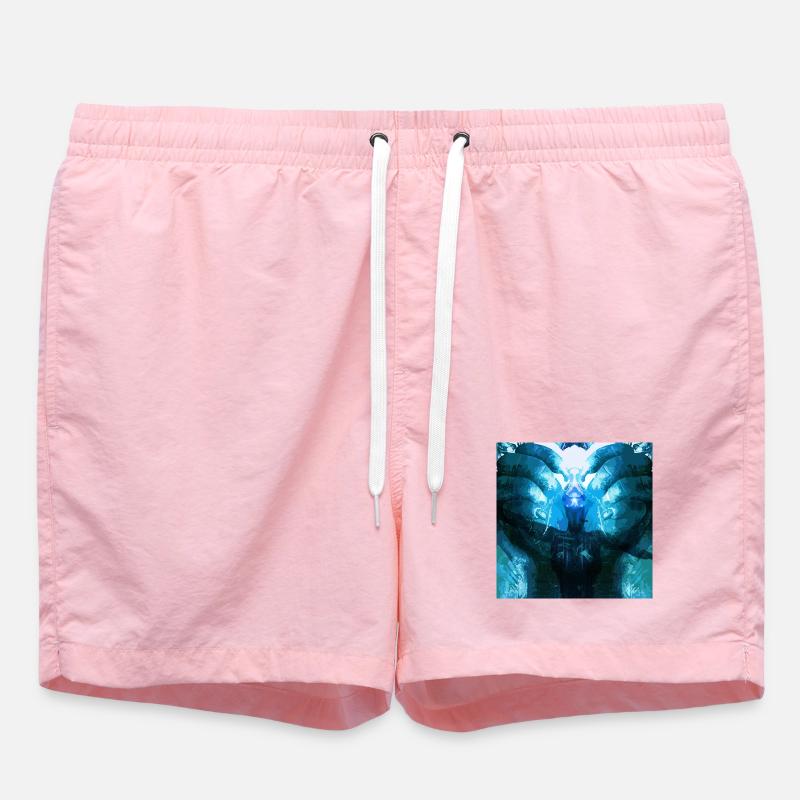 Reflective Deep Blue Creature - Swim Trunks - pink