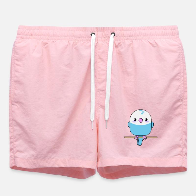 Perruche mignonne, perroquet, oiseau - Short de bain - rose
