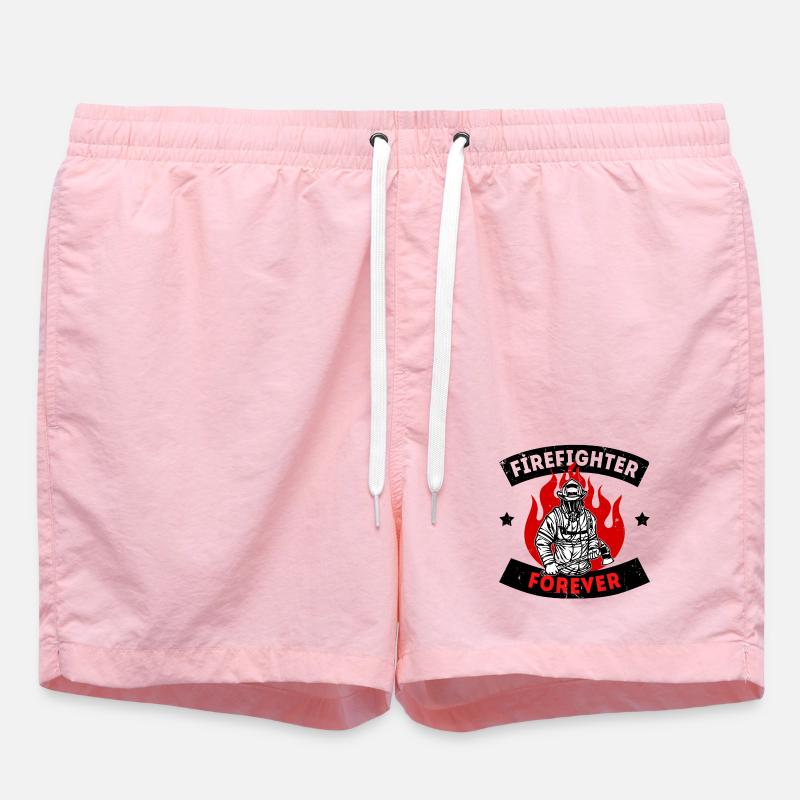 Firefighter Fire Brigade Fire Protection Statement - Swim Trunks - pink