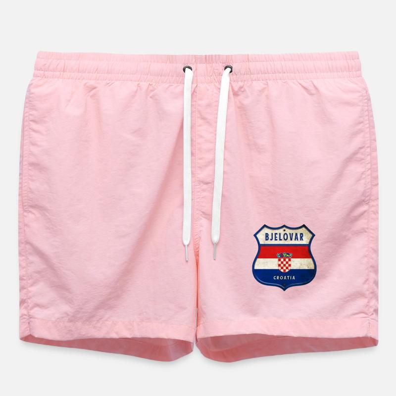 Bjelovar Croatie Drapeaux Design d'armoiries - Short de bain - rose
