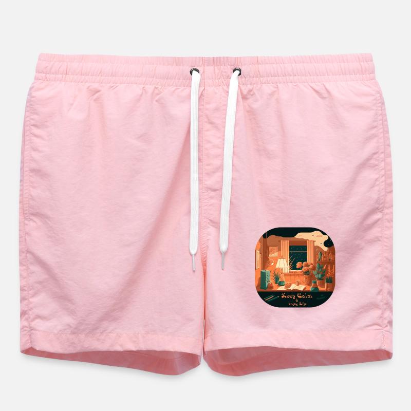 Keep Calm - Swim Trunks - pink