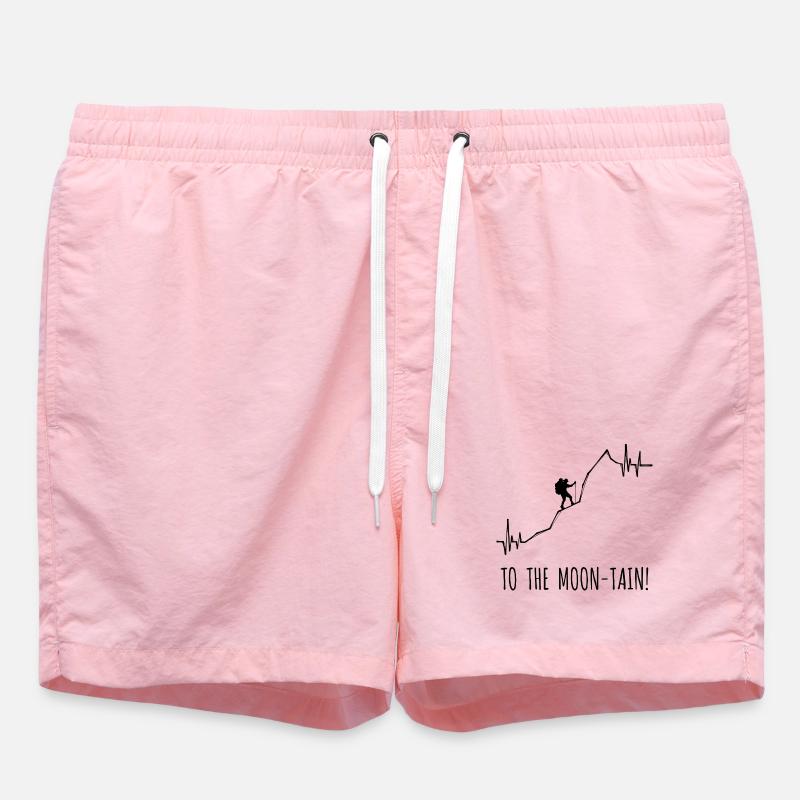 Hiking Mountaineering Statement Hiker Hike - Swim Trunks - pink