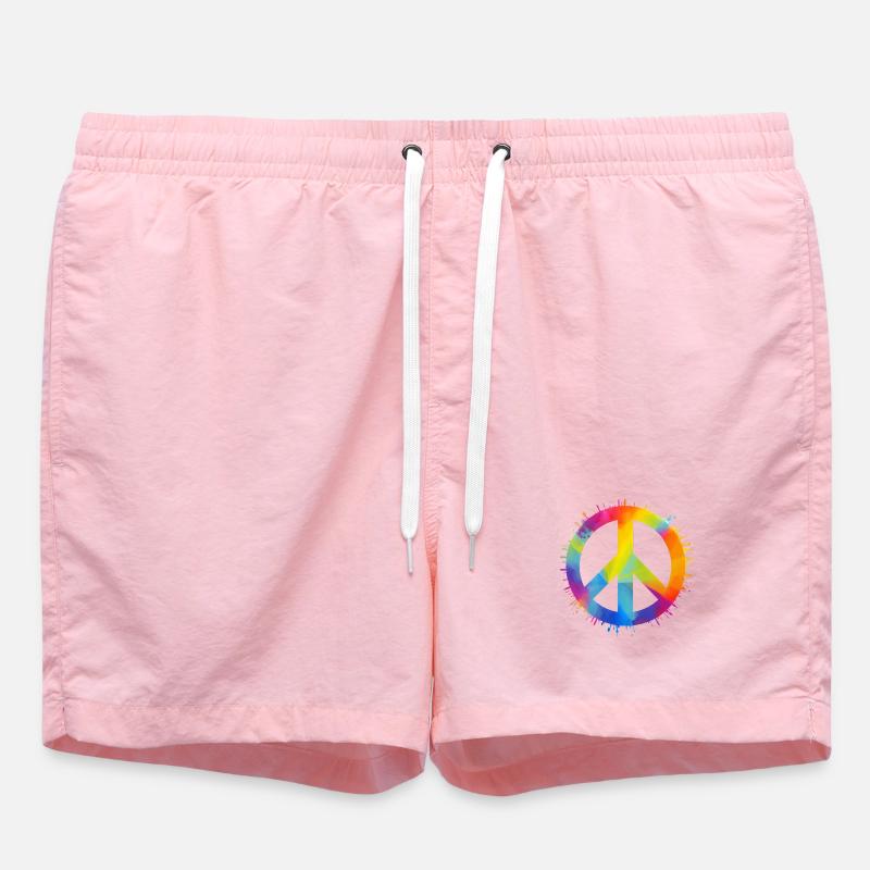 Rainbow Peace - Swim Trunks - pink