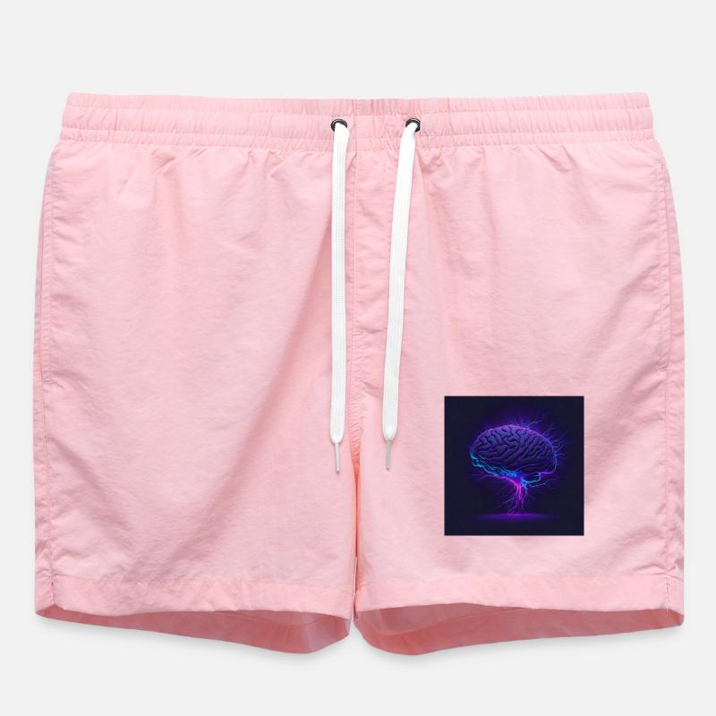 Brain - Swim Trunks - pink