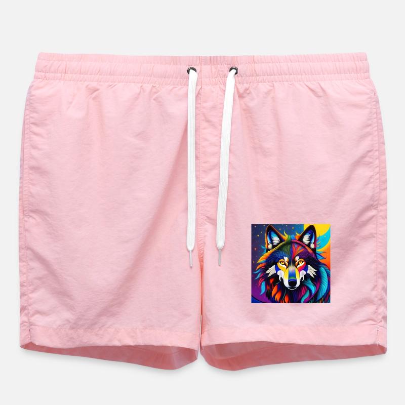 Wolf - Swim Trunks - pink