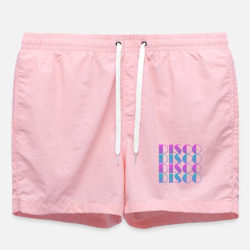 Lebendiges Disco-Textmuster-Design - Badeshorts - Pink