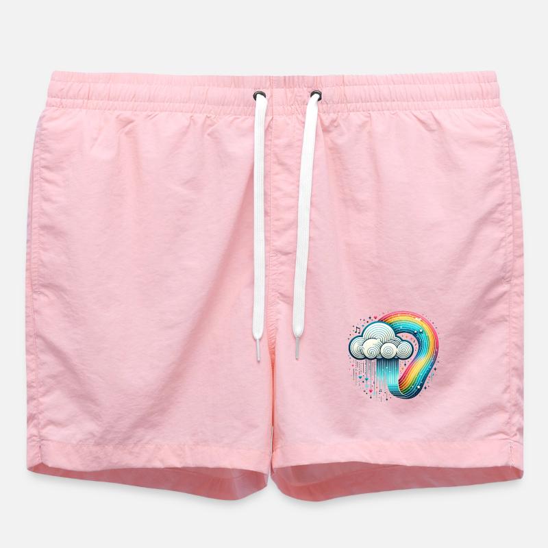 Rainbow Cloud - Swim Trunks - pink