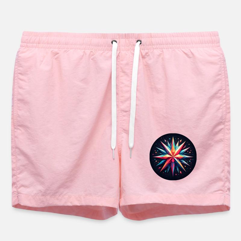 Polygon Stern bunt - Badeshorts - Pink
