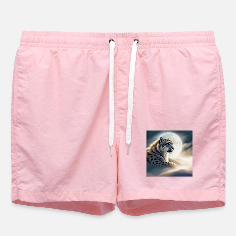 Snow Leopard - Swim Trunks - pink
