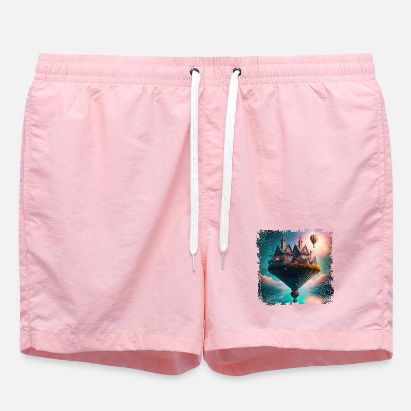 Fantasy schwebendes Dorf - Badeshorts - Pink